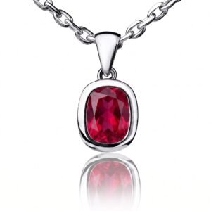 Scarlet Blush — Natural Ruby (Yaqoot) Necklace in Sterling Silver