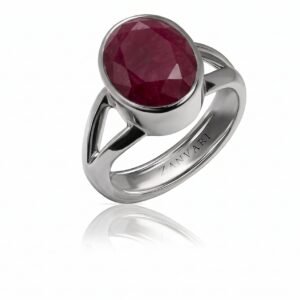 Ruby Vanguard  — Men's Natural Ruby (Yaqoot) Bezel Ring in Sterling Silver