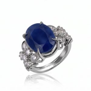 Ten Carat Reign — 10ct Natural Blue Sapphire (Neelam) Ring in Sterling Silver