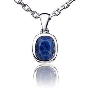 Stone Fit For Royalty — Natural Sapphire (Neelam) Necklace in Sterling Silver