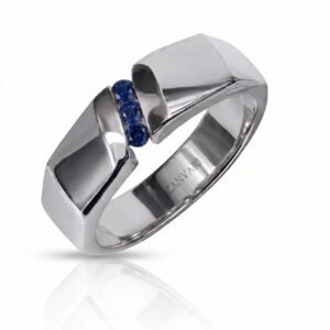 The Modern Bond — Men's Natural Sapphire Ring in Sterling Silver