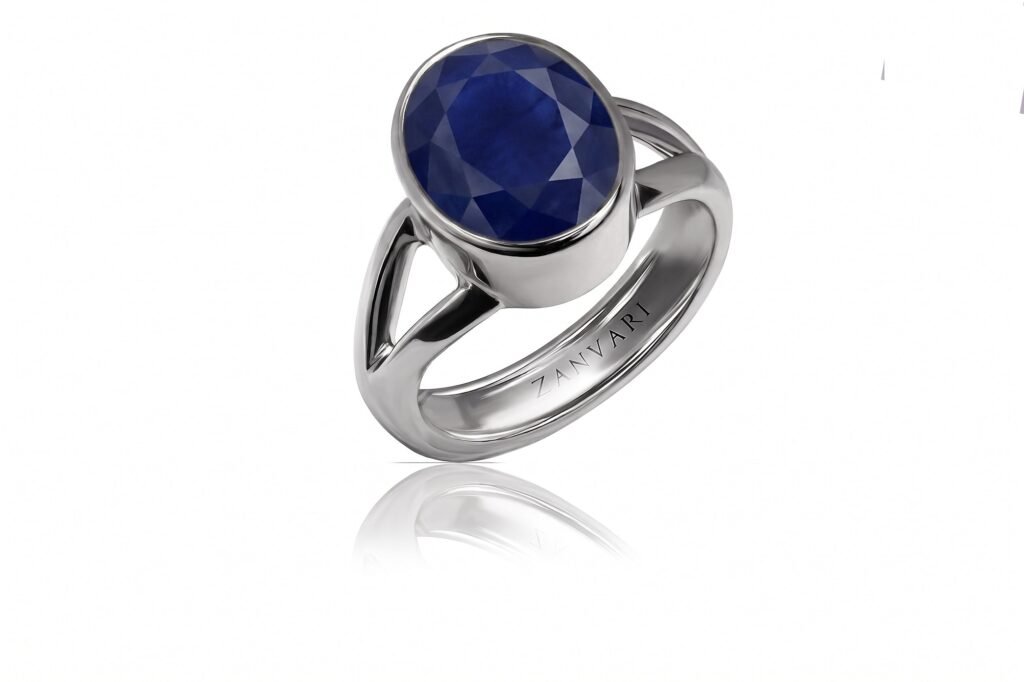 Sapphire Vanguard  — Men’s Natural Sapphire (Neelam) Bezel Ring in Sterling Silver