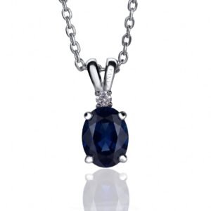 Sky Royalty — 1.89-2.75ct Natural Sapphire Necklace in Sterling Silver