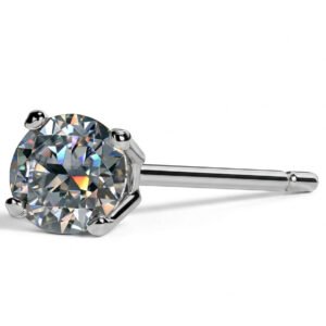 Solo Fire — D/VVS1 Moissanite Single Stud for Men in Sterling Silver