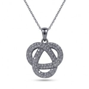 Ties of the Moon — Moissanite Knot Pendant Necklace in Sterling Silver