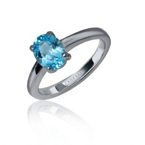 Winter Dreams — 1–2ct Natural Blue Topaz Ring in Sterling Silver