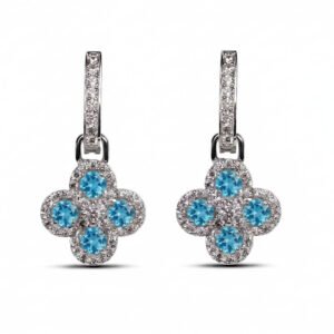 Frost Drops — Lab-Created Blue Topaz Earrings