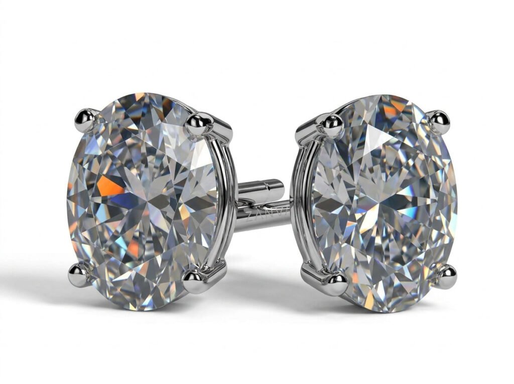 Truly Mine Studs— 1ct D/VVS1 GRA Graded Oval Cut Moissanite Studs