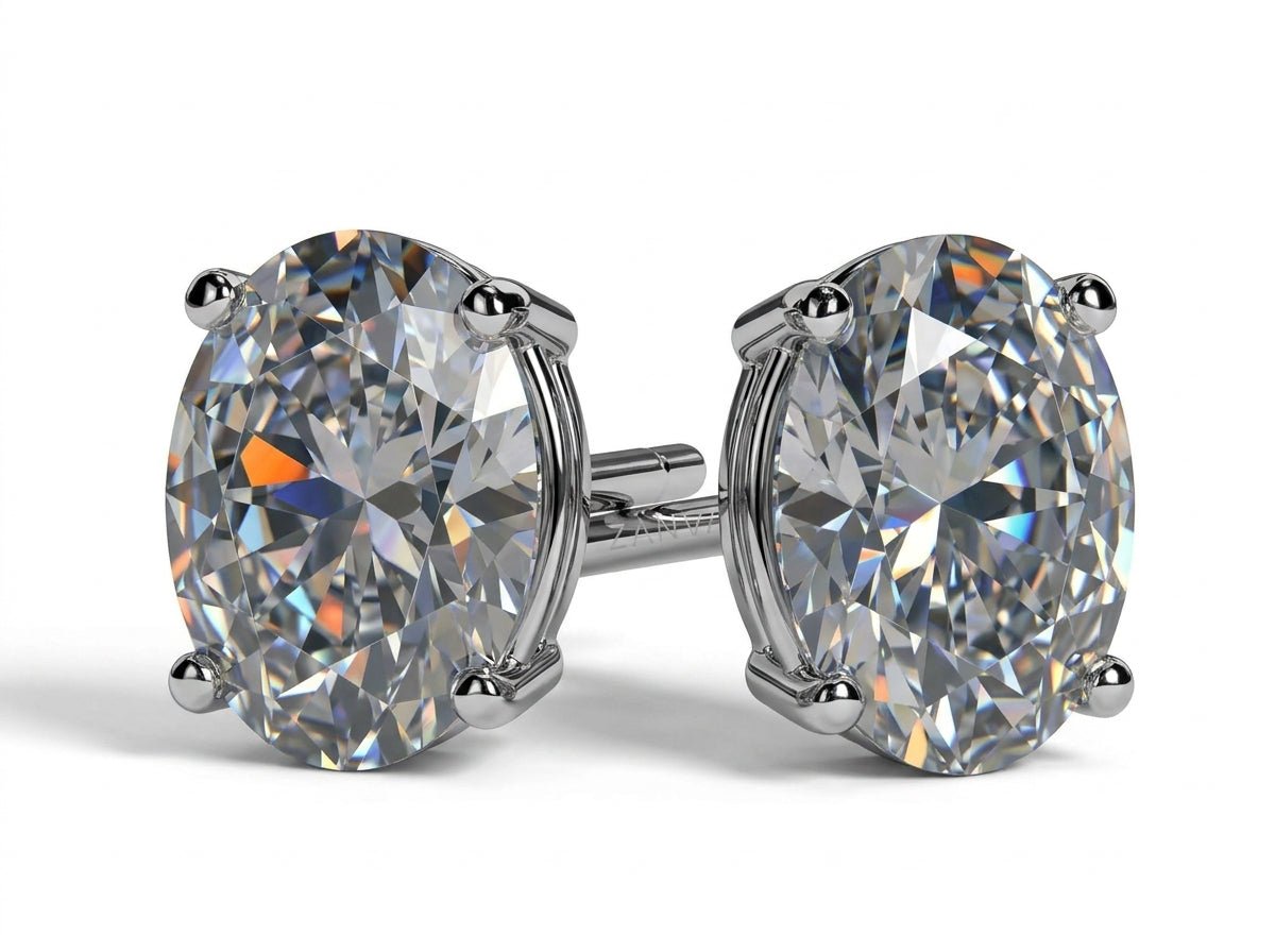 Truly Mine Studs— 1ct D/VVS1 GRA Graded Oval Cut Moissanite Studs