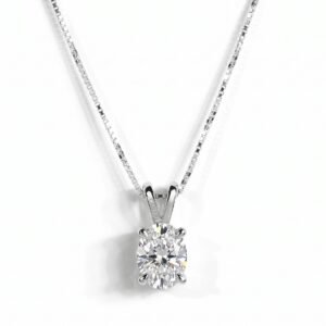 Truly Mine Necklace — 1ct D/VVS1 GRA Graded Oval Cut Moissanite