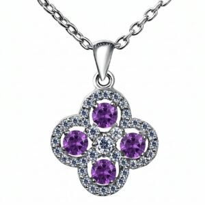 Hues of Sapphire Stone Necklace — Natural Sapphire (Neelam) in Sterling Silver