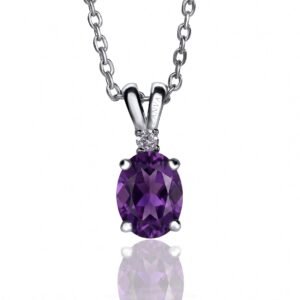 Violet Royalty — 1.89-2.75ct Natural Amethyst Necklace in Sterling Silver
