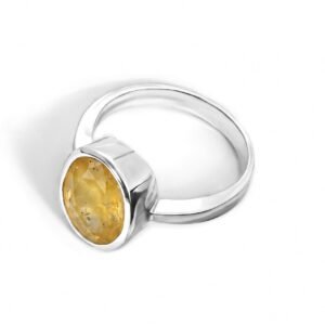 The Fortune of Pukhraj — Men's 5–8ct Natural Yellow Sapphire Ring in Sterling Silver