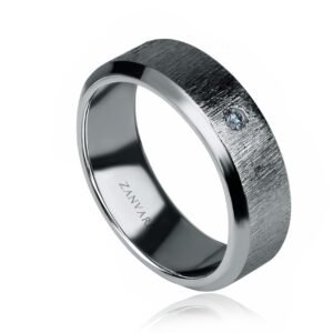 The Vanguard — Men's Moissanite Ring in Sterling Silver