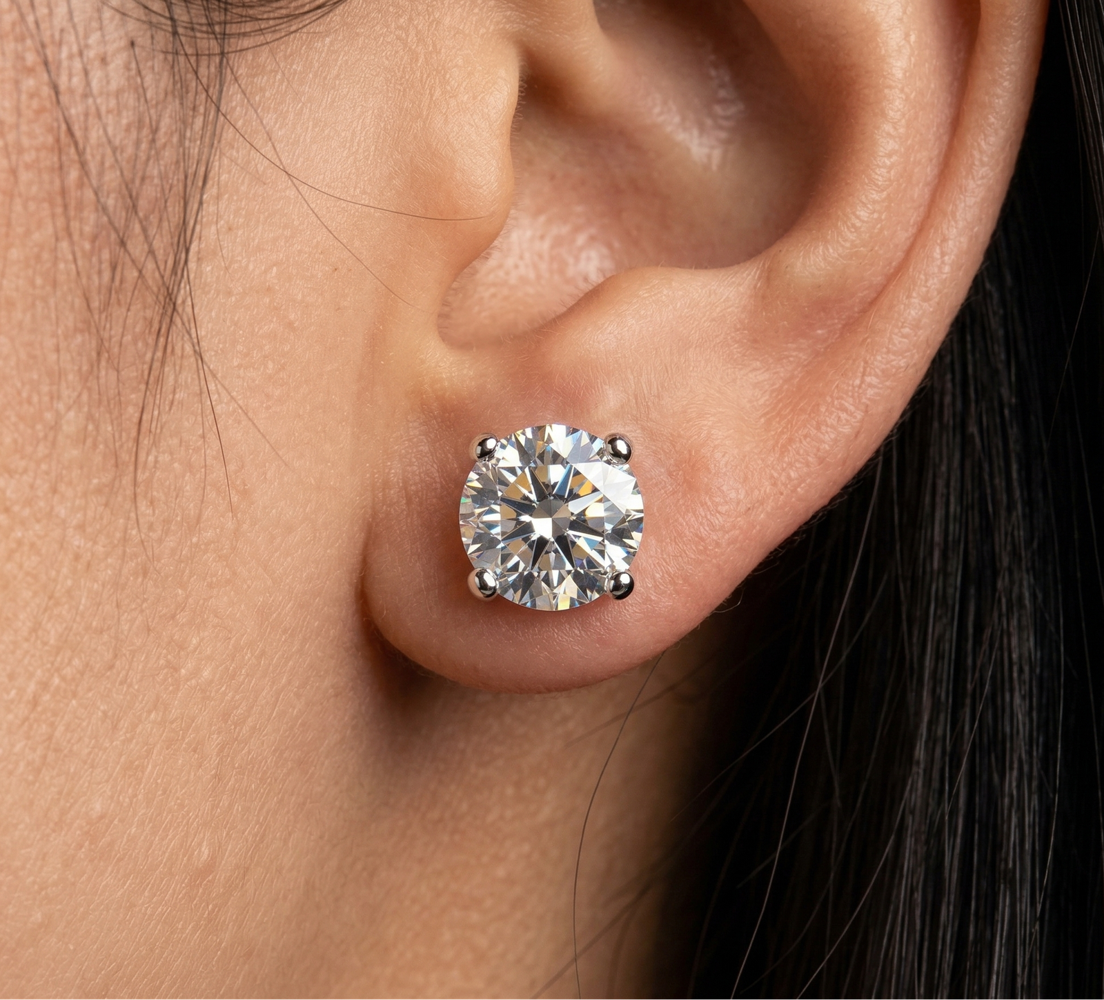 The Sparkle of Moissanite — 2ct GRA Certified Studs in Sterling Silver