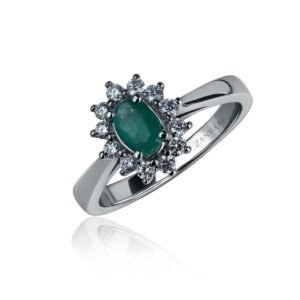 Jewel of Forest — 0.59–0.89ct Natural Emerald Ring in Sterling Silver