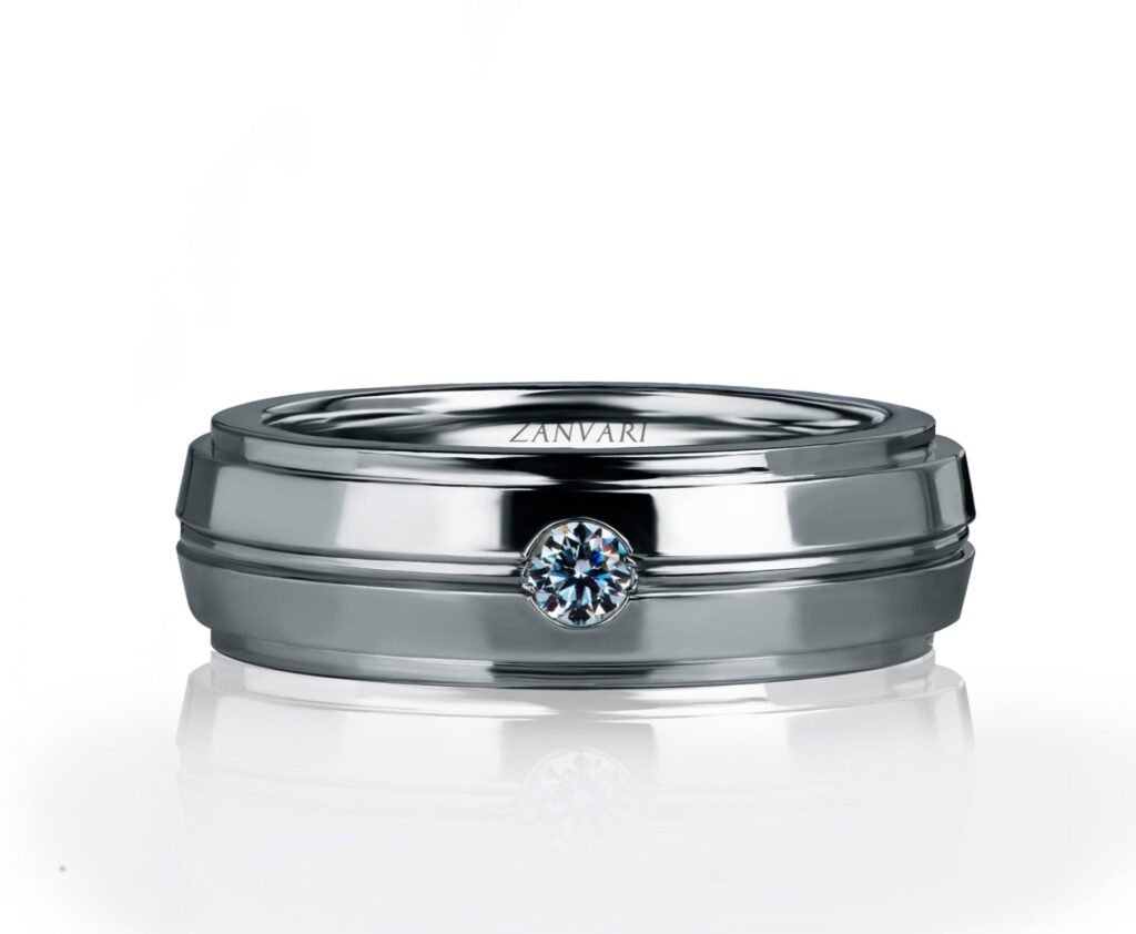 Vein of Love — Men’s Natural Diamond Ring in Sterling Silver