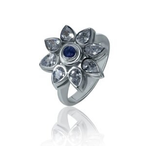 Starborn Grace — Natural Sapphire Ring in Sterling Silver