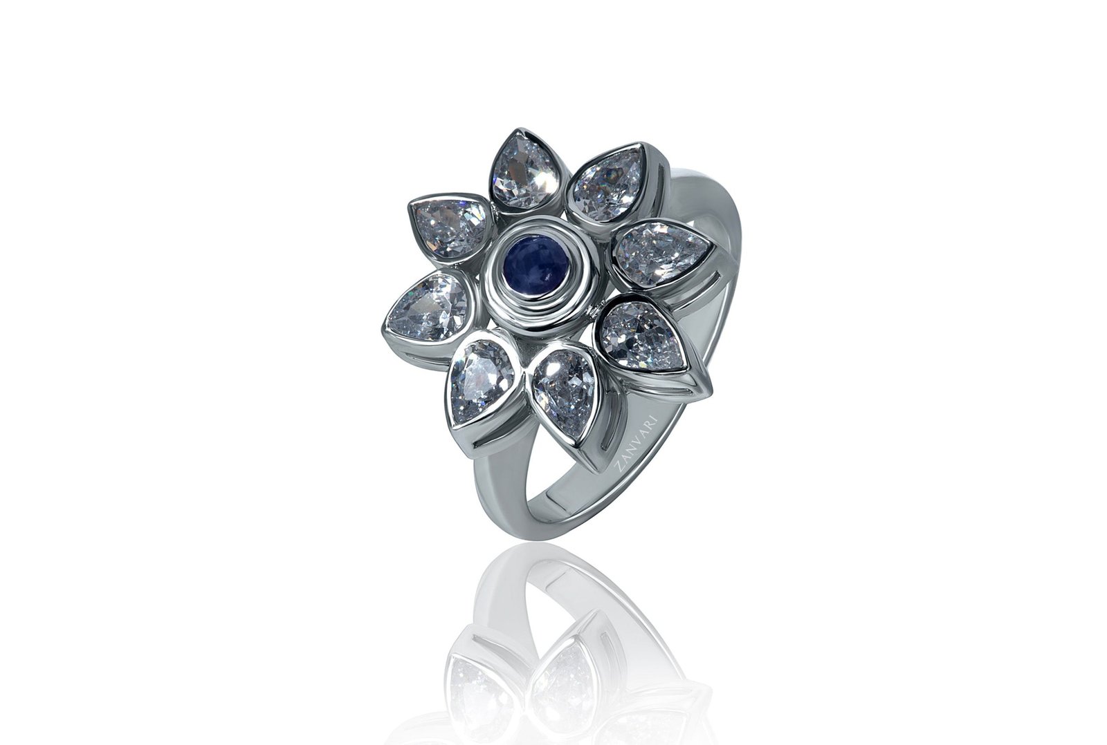 Starborn Grace — Natural Sapphire Ring in Sterling Silver