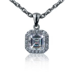 Nova Asscher — 5ct GRA Certified Moissanite Necklace in Sterling Silver