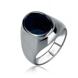 Blue Dominion — Men's 1–3.5ct Natural Sapphire Ring in Sterling Silver