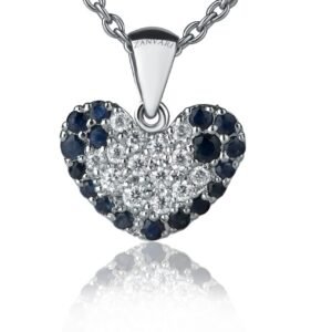 Radiant Heart-Beat — Natural Sapphire Necklace in Sterling Silver