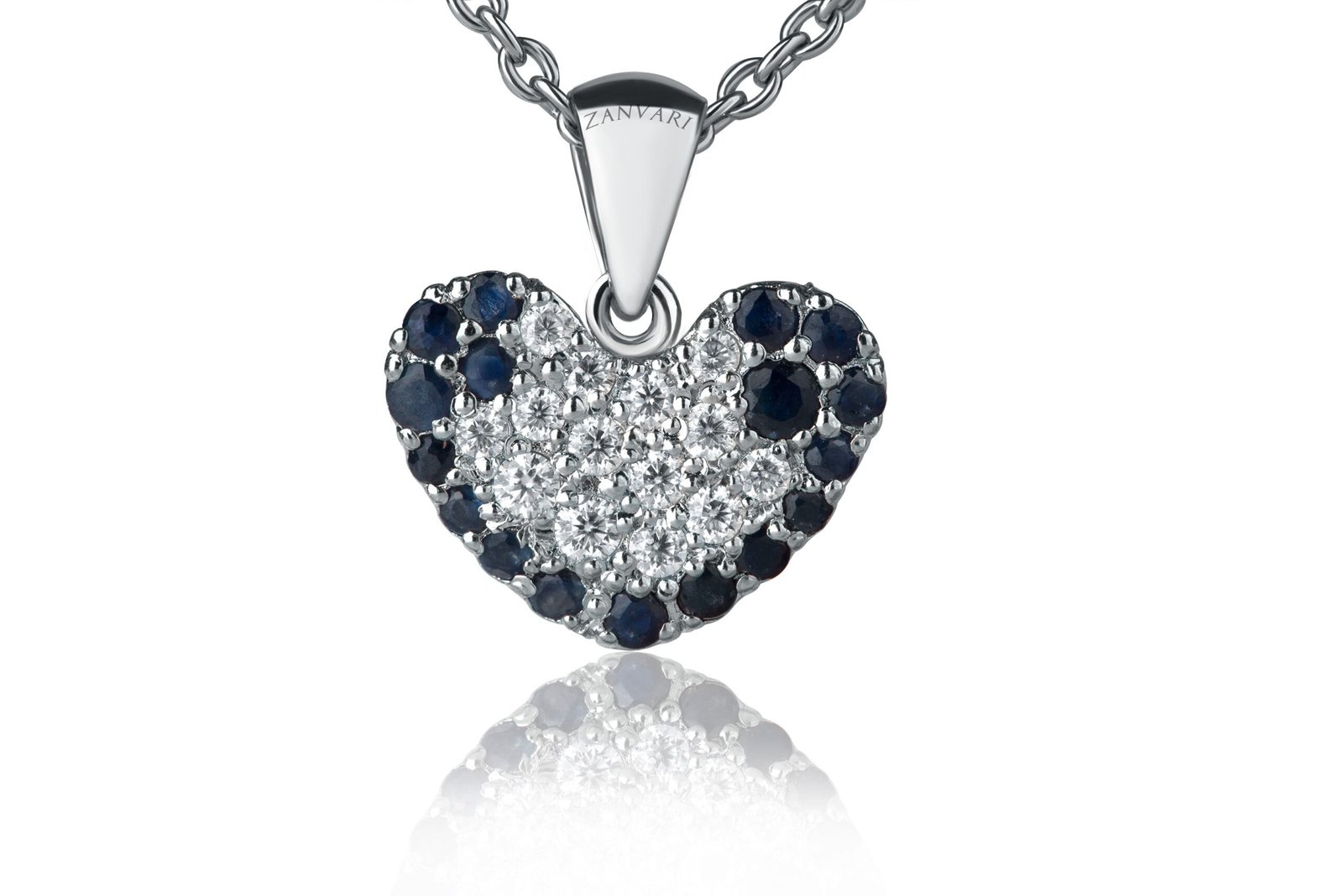 Radiant Heart-Beat — Natural Sapphire Necklace in Sterling Silver