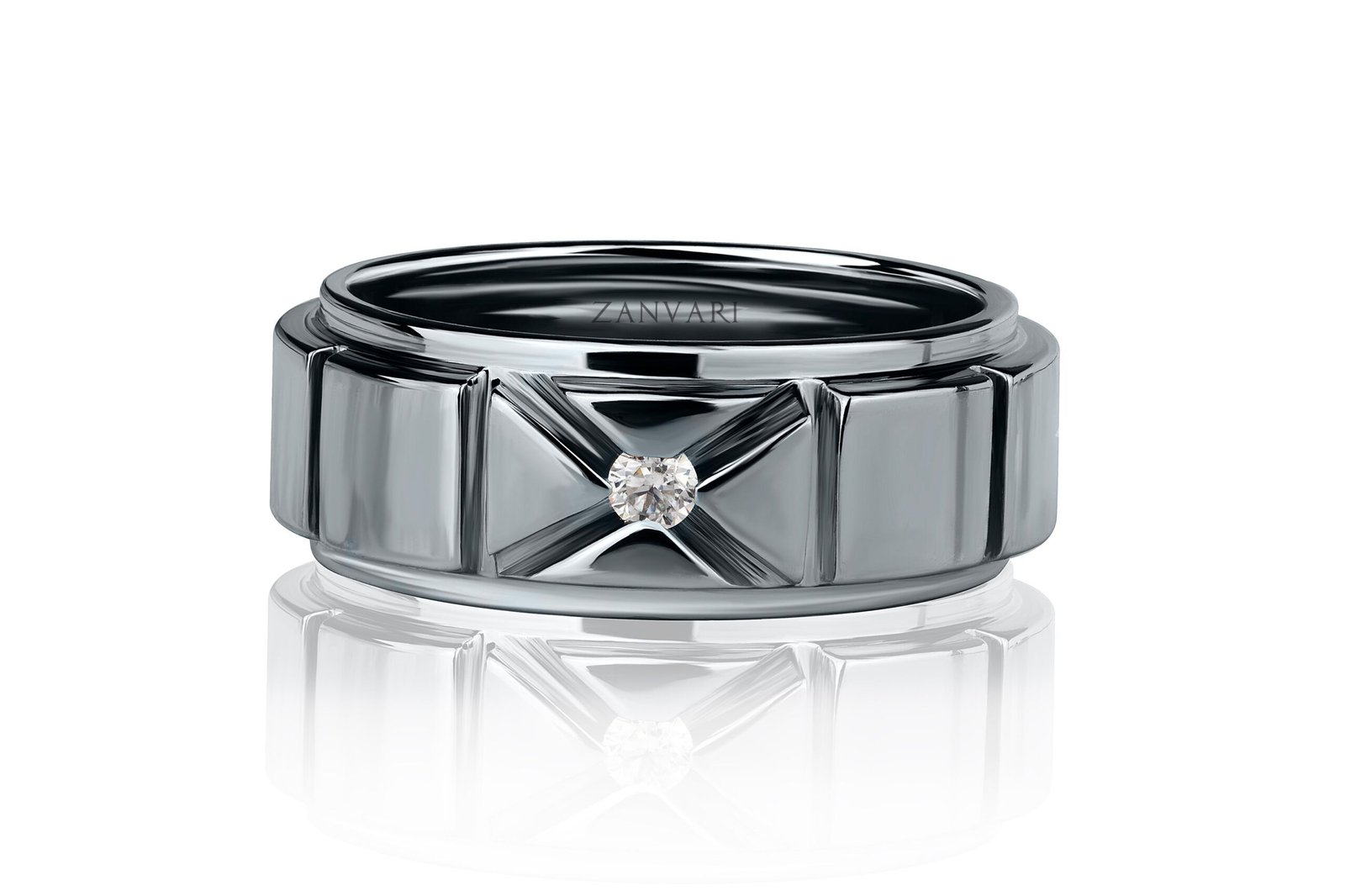 Nuraan Heritage Edge — Men's 0.9ct GRA Certified Moissanite Ring in Sterling Silver - Image 2