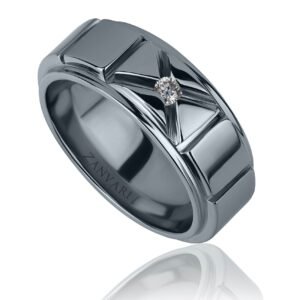 Nuraan Heritage Edge — Men's 0.9ct GRA Certified Moissanite Ring in Sterling Silver
