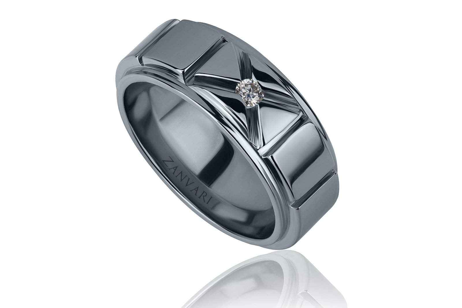 Nuraan Heritage Edge — Men's 0.9ct GRA Certified Moissanite Ring in Sterling Silver