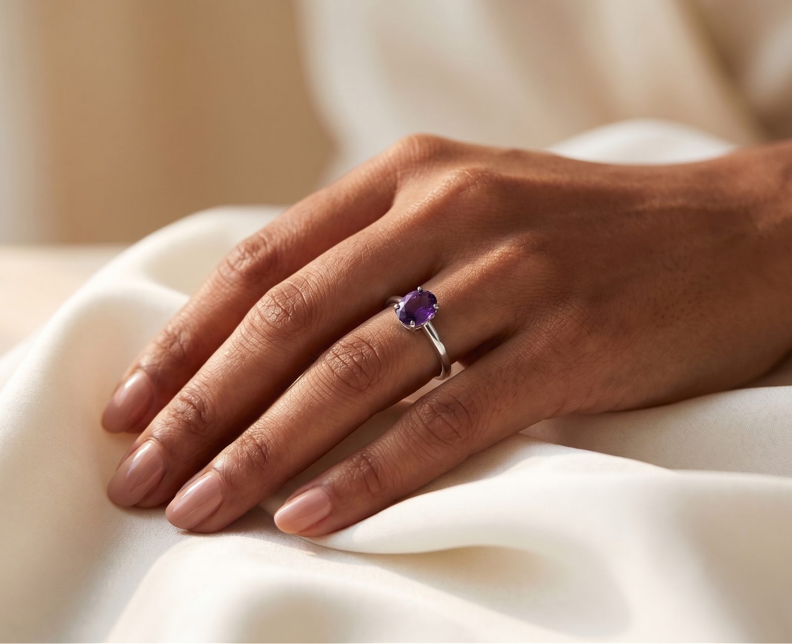 Lavender Dreams — 1–2ct Natural Amethyst Ring in Sterling Silver