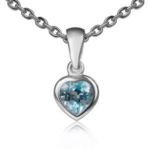 The Heart of Ocean — Blue Heart Necklace in Sterling Silver