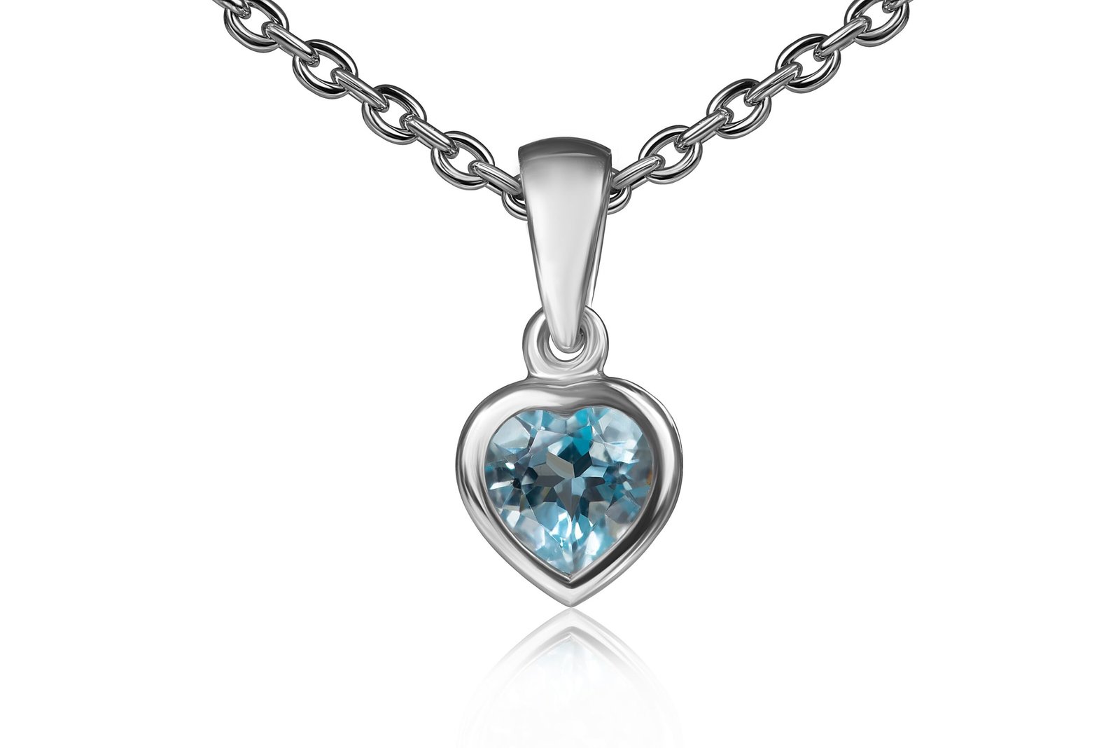 The Heart of Ocean — Blue Heart Necklace in Sterling Silver