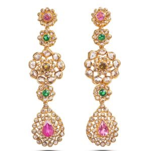 The Heritage of Diamond Polki Earrings — 3.6ct Uncut Diamond in 21k Gold