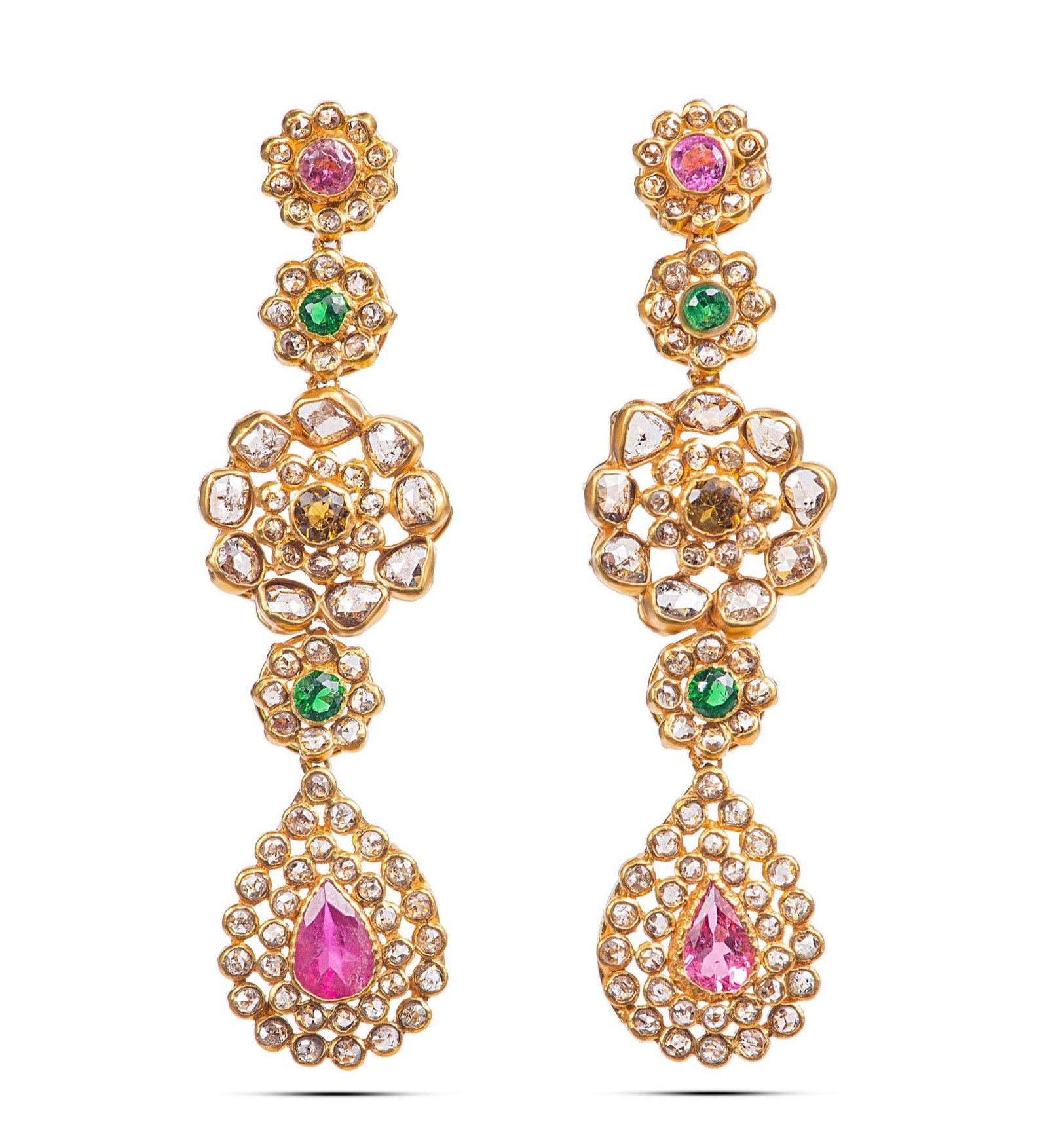 The Heritage of Diamond Polki Earrings — 3.6ct Uncut Diamond in 21k Gold