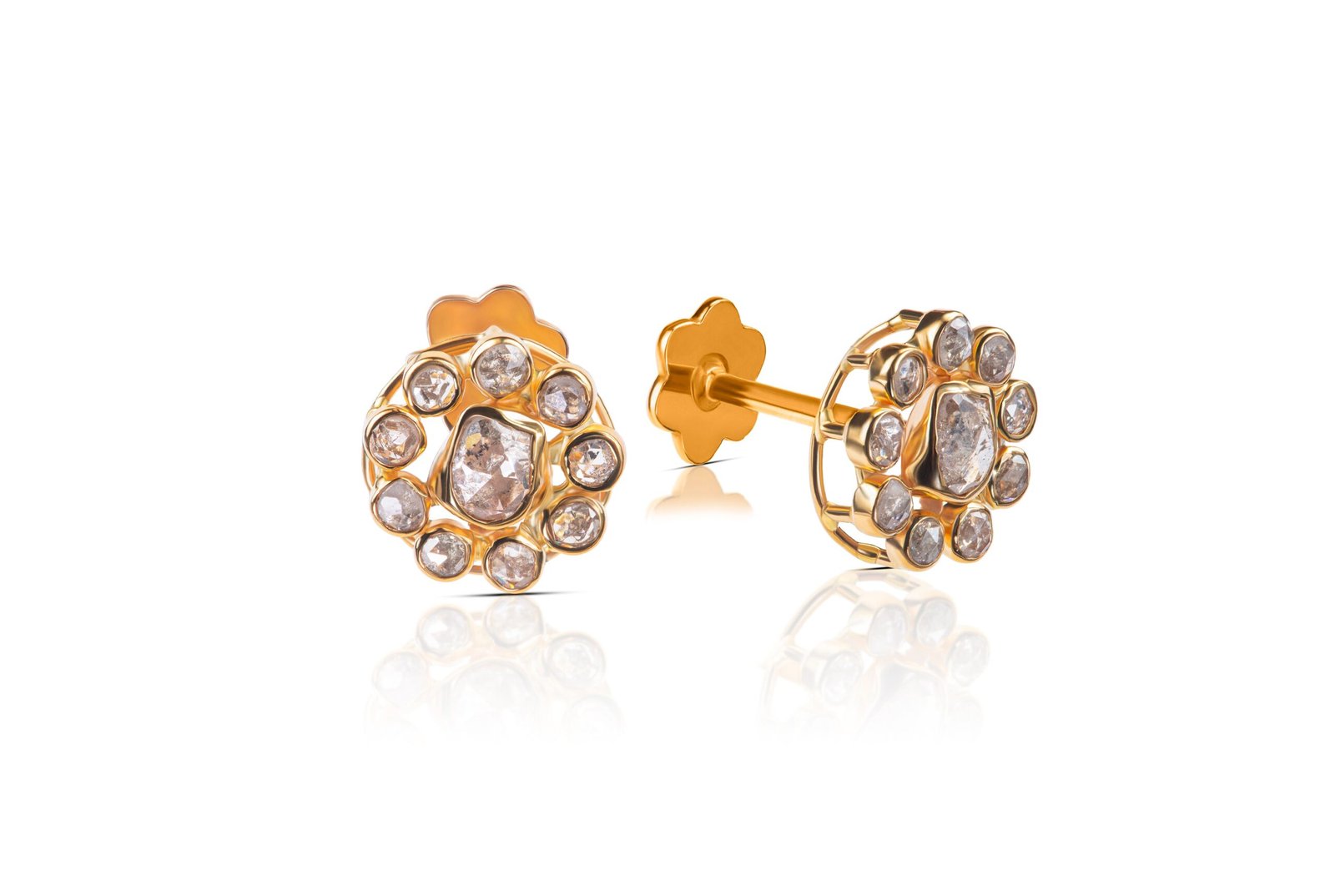 The Art of Diamond Polki Studs — Raw Uncut Diamond in 21k Gold