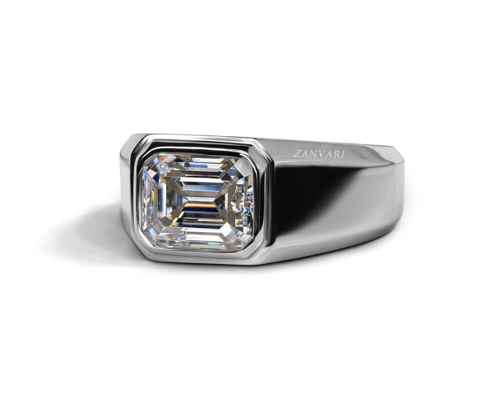 Alpha Male Moissanite Emerald Cut