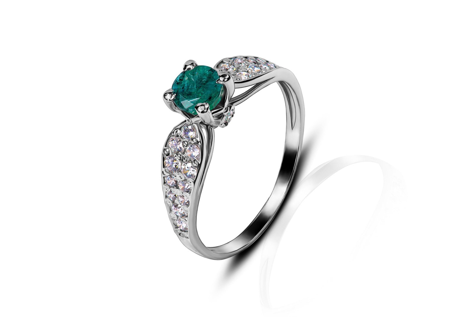 Rainforest Emerald — Natural Emerald Ring in Sterling Silver
