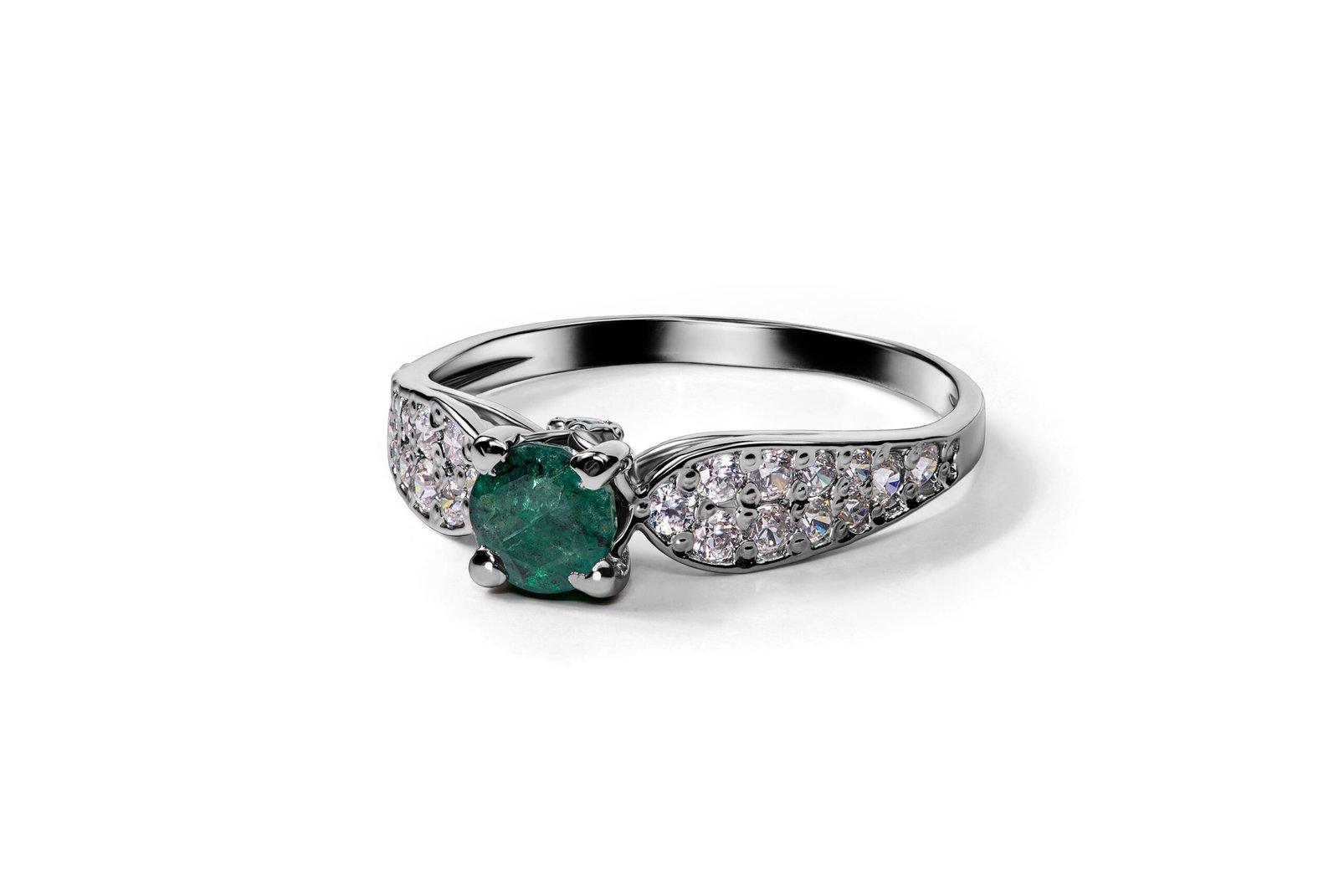 Rainforest Emerald — Natural Emerald Ring in Sterling Silver - Image 2