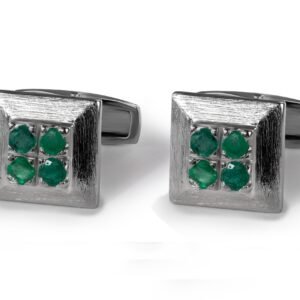 The Green Landscape — Emerald Cufflinks in Sterling Silver