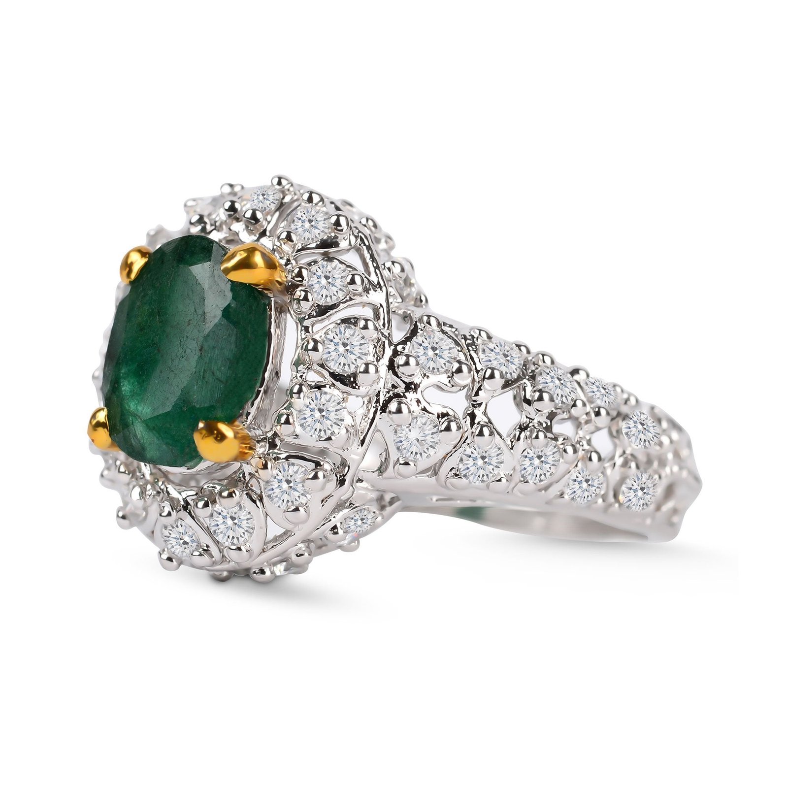Emerald Oasis — Natural Emerald (Zamurd) Ring in Sterling Silver