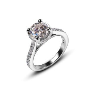 Moissanite Allure Ring — 2ct GRA Certified Engagement Ring in Sterling Silver