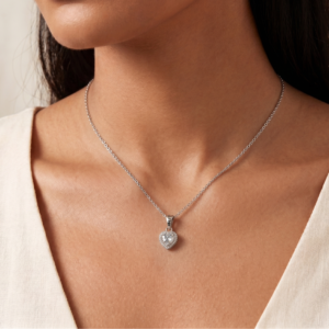 Heart-Beat — 1ct Heart Cut Moissanite Necklace in Sterling Silver