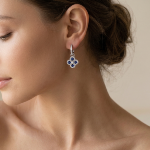 Sky Drops — Lab-Created Blue Sapphire Earrings in Sterling Silver