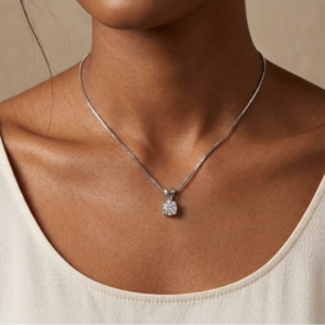 Sparkling Aurora Moissanite Necklace — 1ct GRA Certified, Sterling Silver
