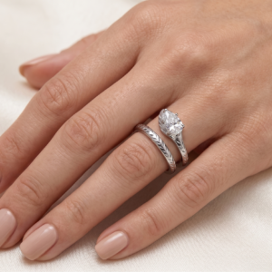 Love Without End — GRA Certified Moissanite Serpent Ring in Sterling Silver