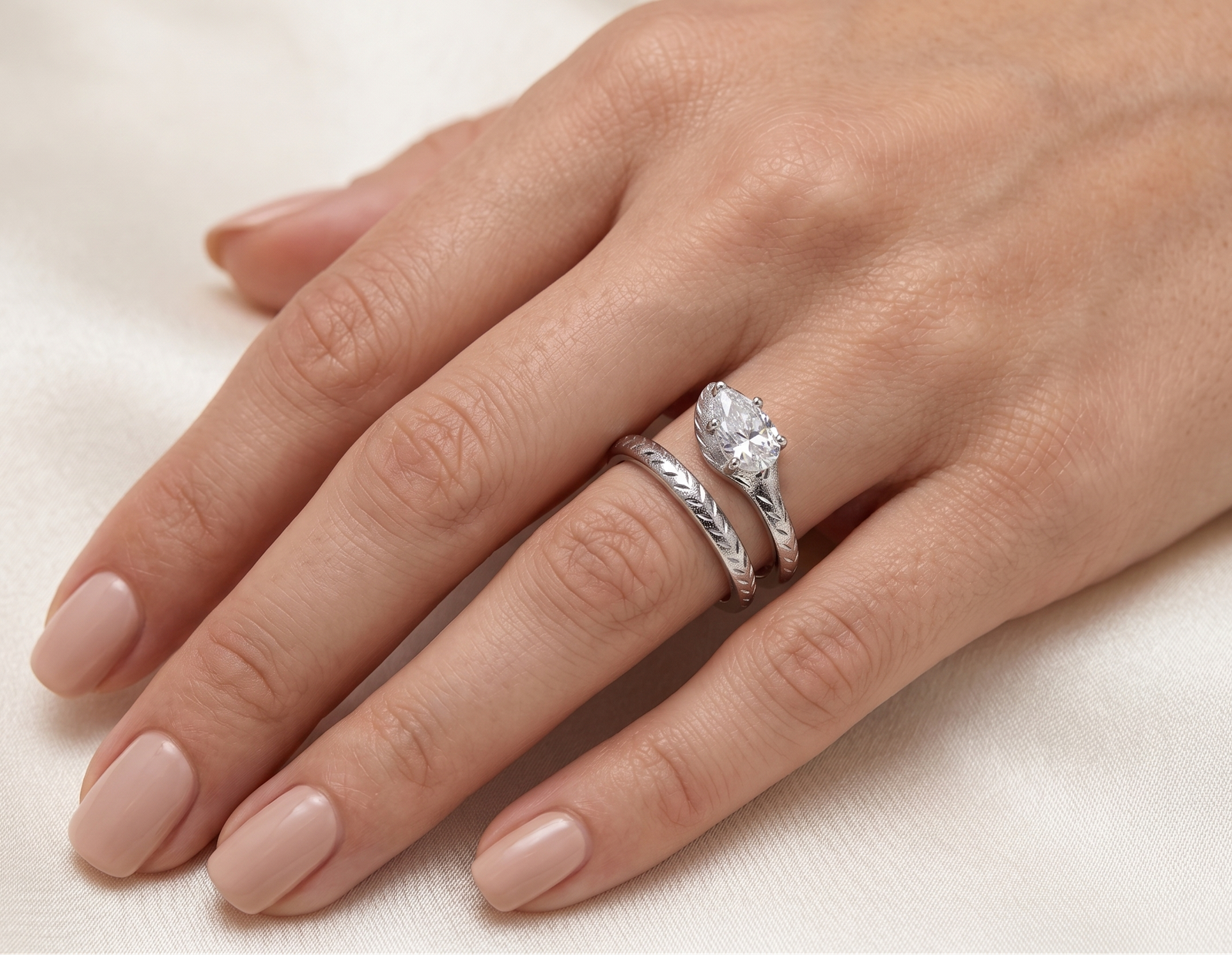 Love Without End — GRA Certified Moissanite Serpent Ring in Sterling Silver