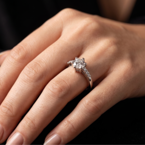 Shooting Star Ring — 1ct GRA Certified Moissanite in Sterling Silver
