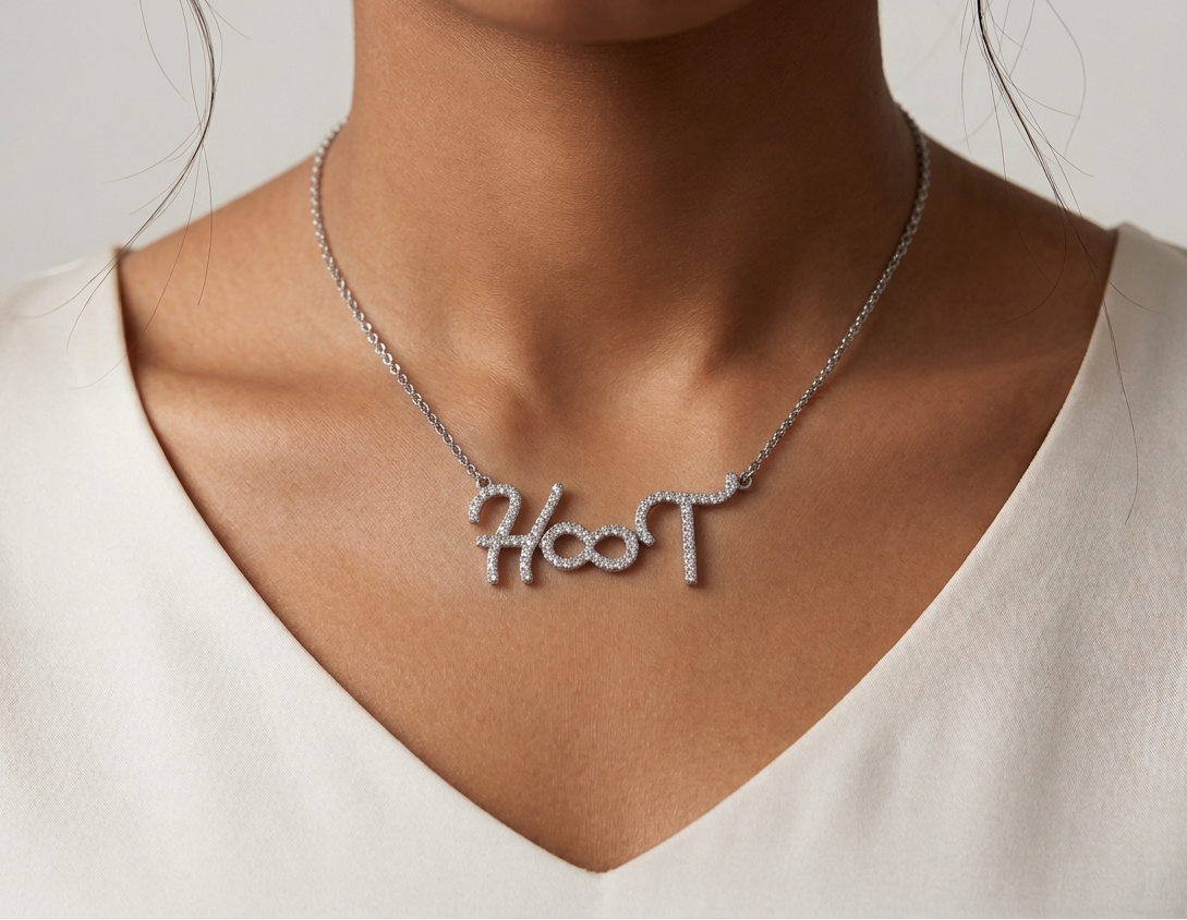 A Silent Promise — Moissanite Initial Necklace in Sterling Silver