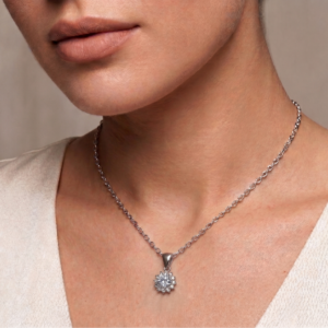 Moissanite Grace — 1ct GRA Certified Moissanite Necklace in Sterling Silver